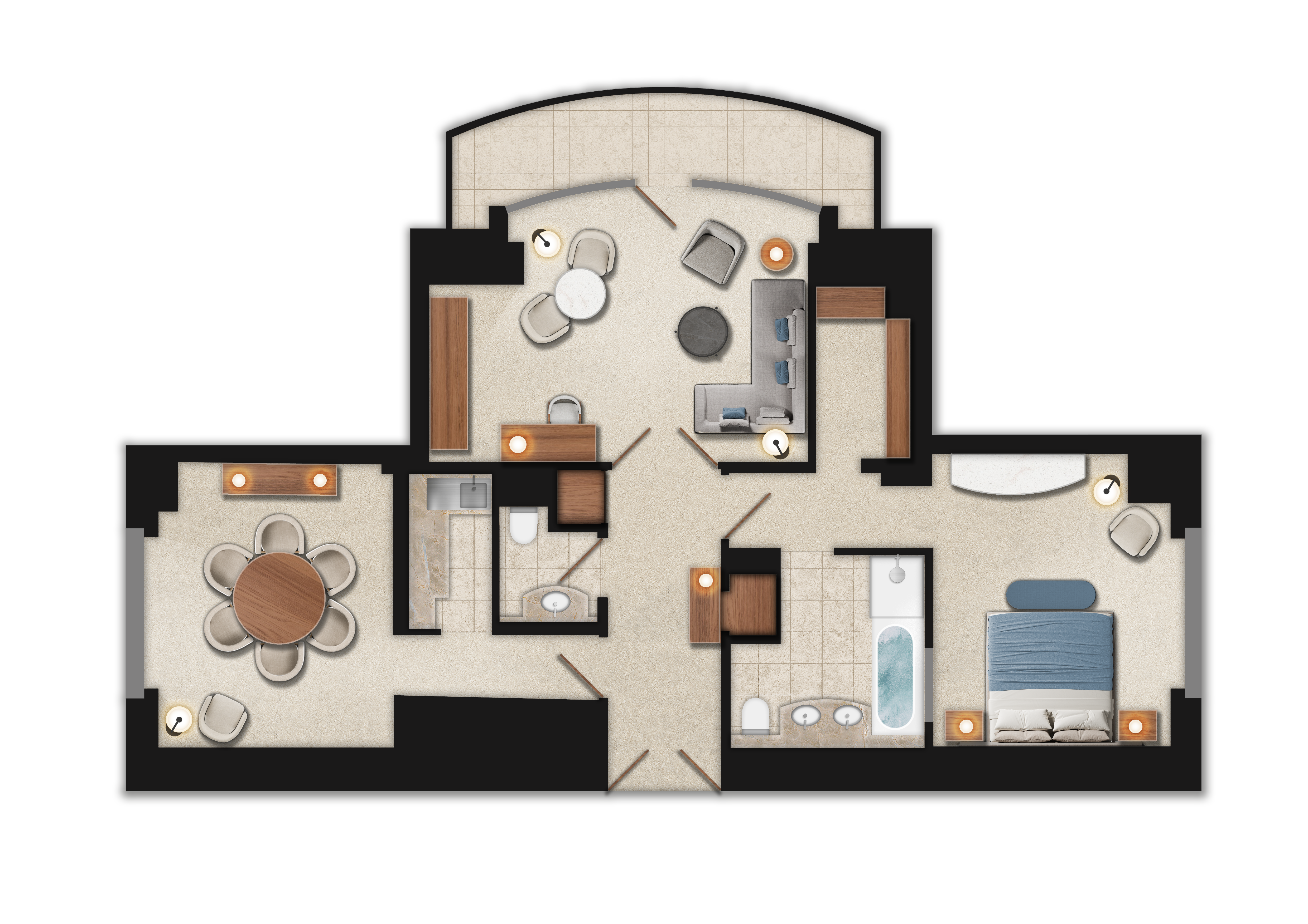 Luxury Floorplan for a Hotel Suite